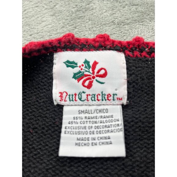 Nutcracker Holiday Snowman Festive Vest Womens Small Red Black Ugly Christmas - Picture 3 of 10